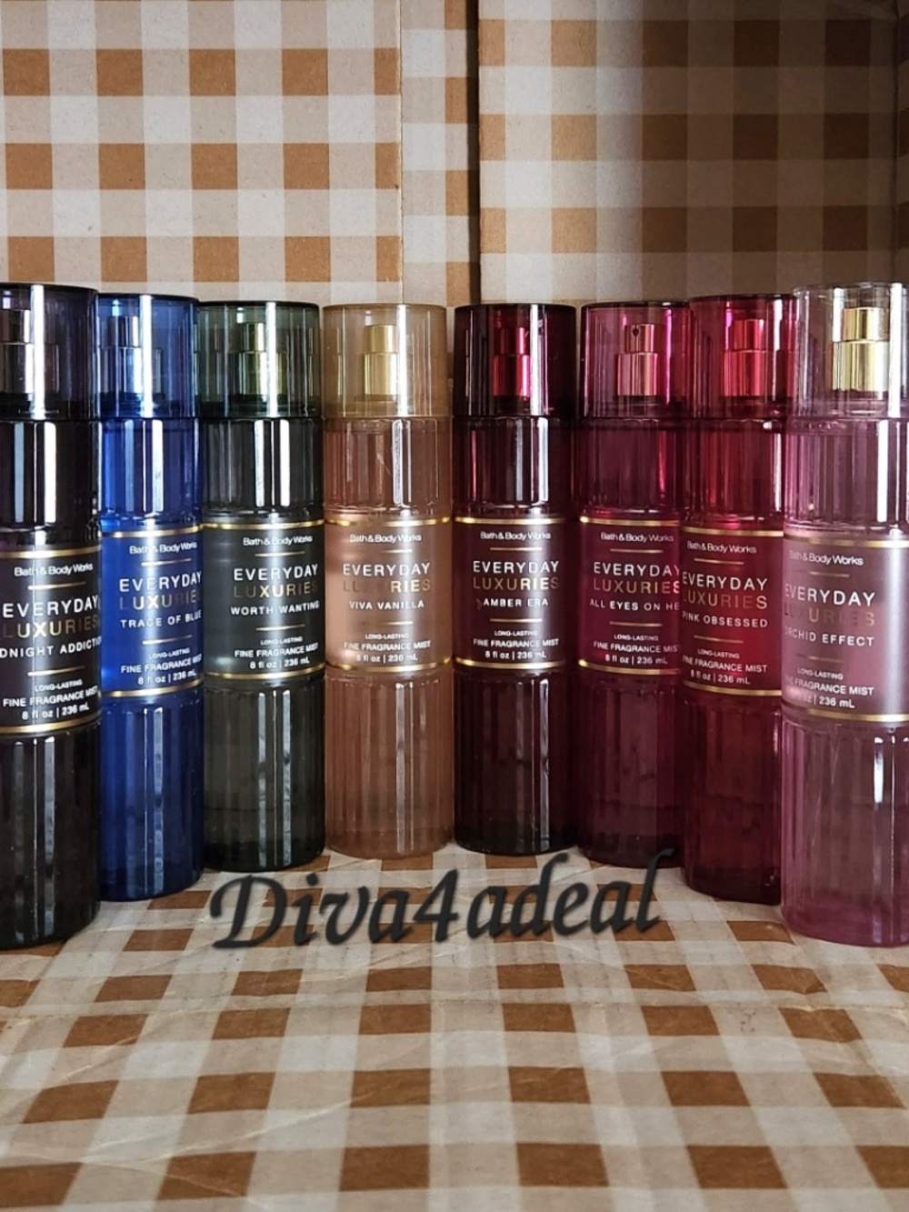 Bath & Body Works EVERYDAY LUXURIES 8PC Collection 8 FL OZ Mist Spray Bundle